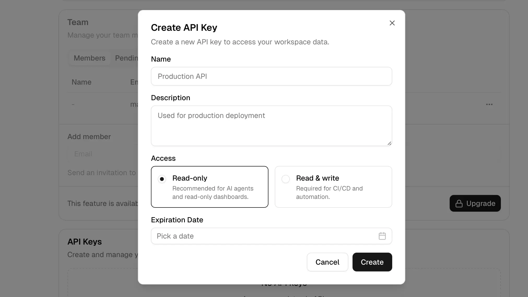 API Key Scopes