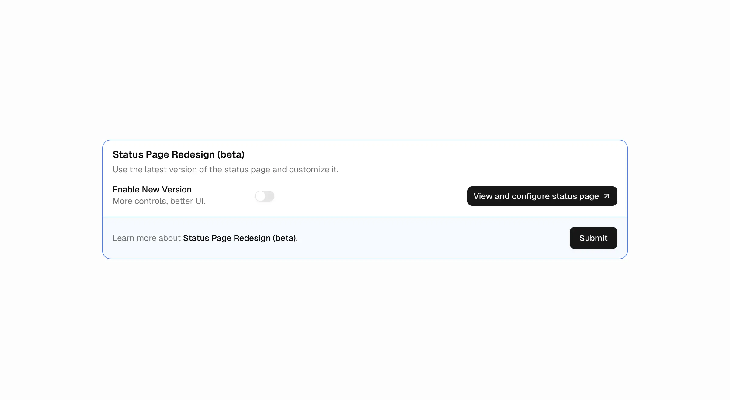 Status page redesign (beta)